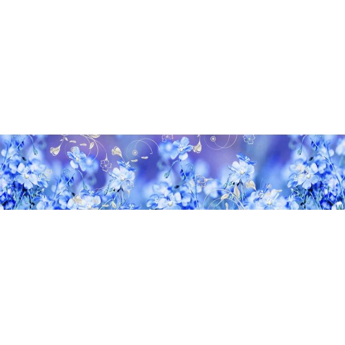 Панель отделочная МДФ "Лен голубой серебро" мерцание 2800*610*6мм